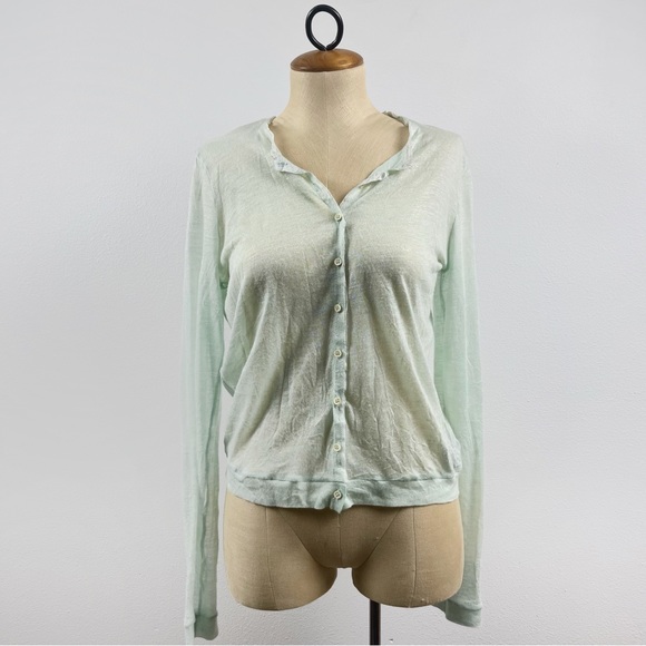 Rozae Nichols Mint Green Metallic Cardigan Sweater - Picture 3 of 9
